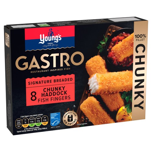 Young's Gastro 8 MSC Signature Breaded Haddock Fish Fingers