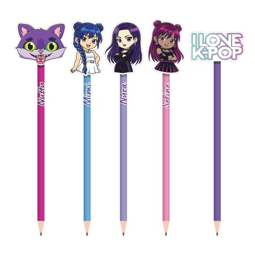 Hoot K-POP Character Pencils & Rubbers