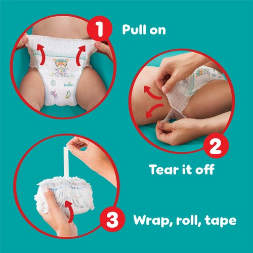 Pampers Baby-Dry Nappy Pants, Size 5 (12-17kg) Essential Pack