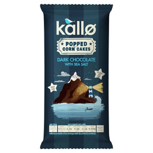 Kallo Dark Chocolate with Sea Salt Popped Corn Cakes