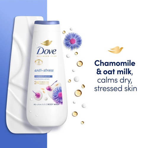 Dove Anti Stress Advanced Care Body Wash Shower Gel Chamomile & Oat Milk