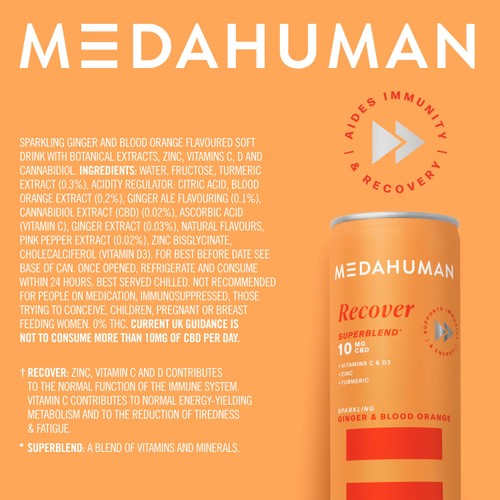 Medahuman Recover CBD Drink Ginger & Blood Orange
