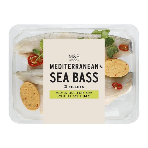 Cook With M&S 2 Sea Bass Fillets with Chilli, Lime & Coriander