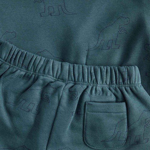 M&S Dino Sweat Outfit, 12-18 M, Blue Mix