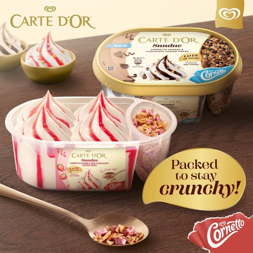 Carte D'or Sundae Strawberry Ice Cream Tub