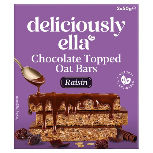 Deliciously Ella Raisin Chocolate Topped Oat Bar Multipack