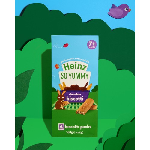 Heinz Chocolate Biscotti Baby Food Snacks 7+ Months Multipack 