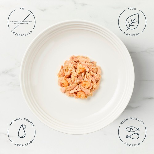 Encore Natural Wet Cat Food Pouch Tuna Fillet with Prawns in Broth