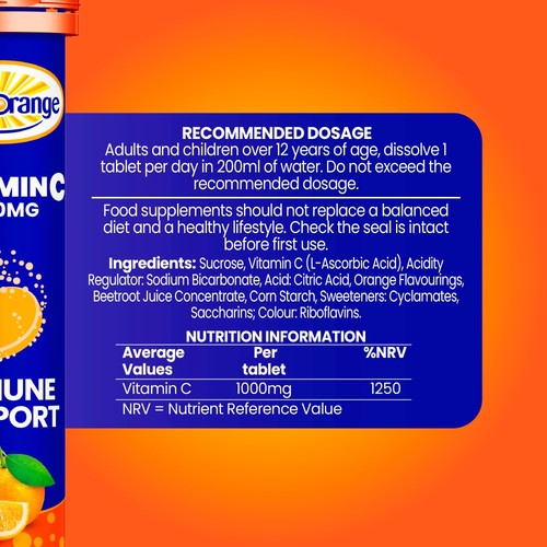 Haliborange Vitamin C Orange Effervescent Tablets 1000mg 12yrs+