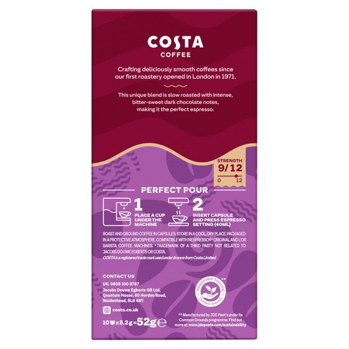 Costa Coffee Intense Roast Coffee Pods
