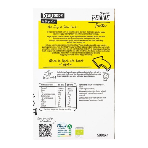 Realfoods Organic Penne Pasta