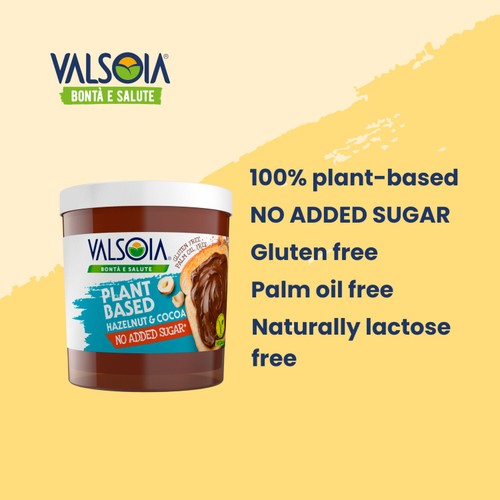 Valsoia No Added Sugar Dairy Free Hazelnut Spread