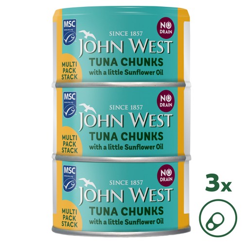 John West No Drain Tuna Chunks with a Little Sunflower Oil MSC