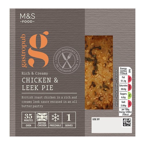M&S Gastropub Chicken & Leek Pie for One