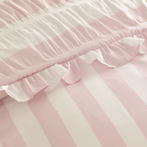 Catherine Lansfield Seersucker Frill Super King Duvet Set