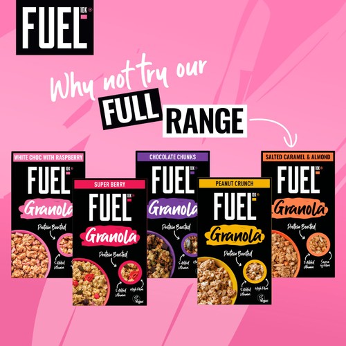 FUEL10K White Chocolate & Raspberry Protein Granola Breakfast Cereal