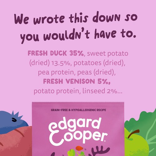 Edgard & Cooper Adult Grain Free Dry Dog Food with Venison & Free-Run Duck