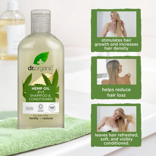 Dr Organic Hemp Oil 2 in 1 Shampoo & Conditioner