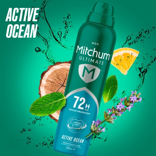 Mitchum Male Ultimate 72HR Anti Perspirant Deodorant Active Ocean