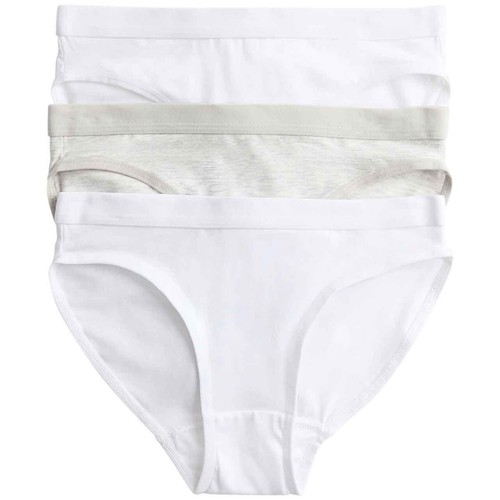 M&S Girls Bikini Cotton Knickers, 9-10 Y, White