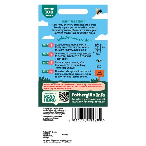 Mr Fothergills Seeds Bunny Tails Grass