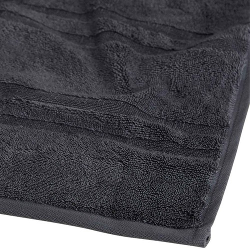 M&S Luxury Egyptian Cotton Striped Bath Towel, Charcoal