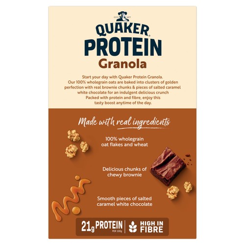 Quaker Protein Granola Chocolate Brownie with Salted Caramel