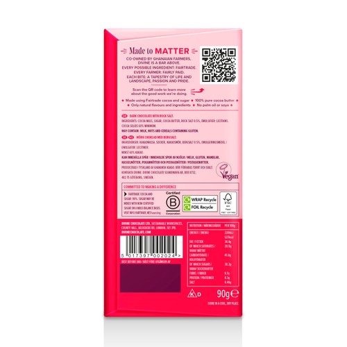 Divine 60% Dark Chocolate Pink Himalayan Salt