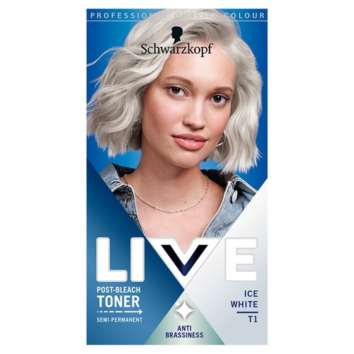 Schwarzkopf Live Post Bleach Toner Ice White, Semi-Permanent Blonde