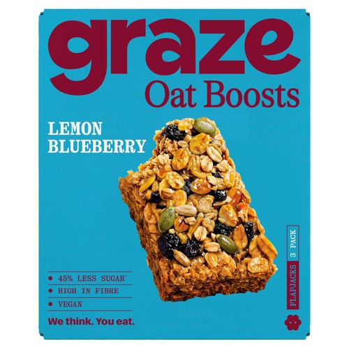 Graze Lemon Blueberry Oat Boosts Flapjack Snack