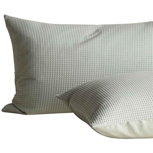 M&S Pure Cotton Waffle Bedding Set, Double (4 ft 6), Green