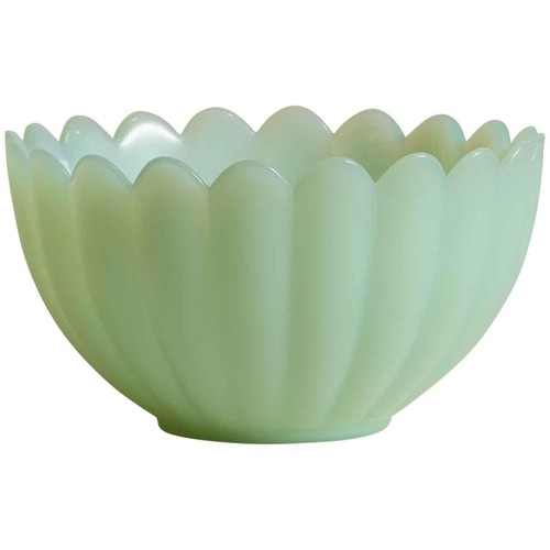 M&S Milk Glass Sundae Dish, Green