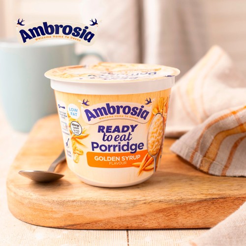 Ambrosia Ready to Eat Porridge Oat Cereal Pot Golden Syrup