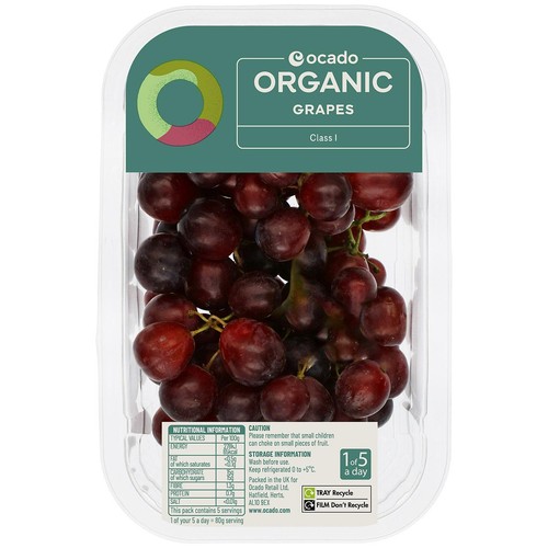 Ocado Organic Red/Black Grapes