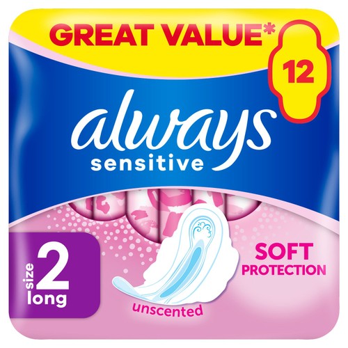 Always Sanitary Towels Sensitive Long (Size 2) Wings