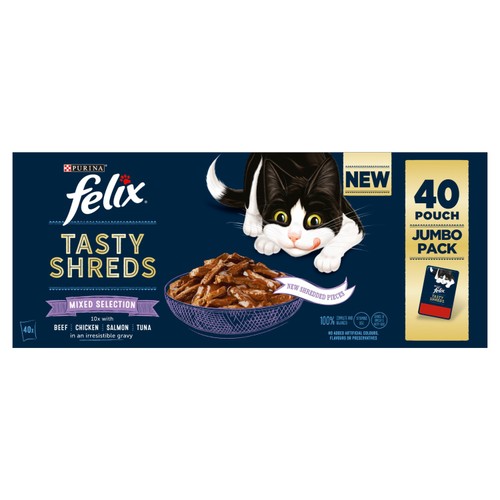 Felix Tasty Shreds Mixed Selection in Gravy Wet Cat Food 