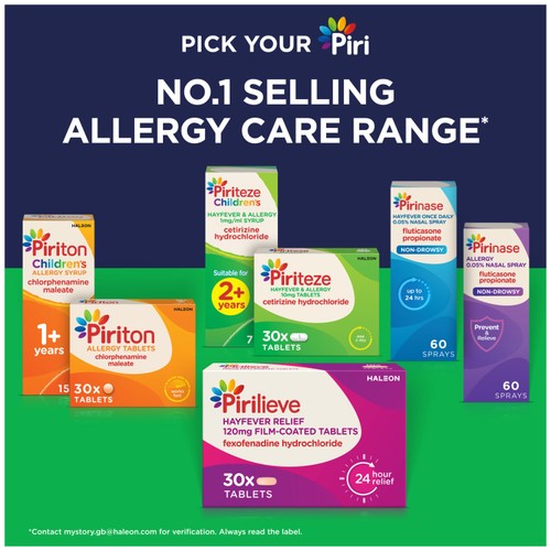 Piriteze Hayfever & Allergy Antihistamine Tablets