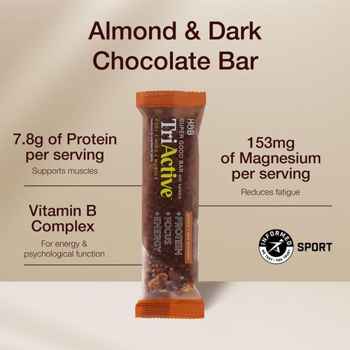 TriActive Super Good Bar "with Benefits" Almond & Dark Chocolate