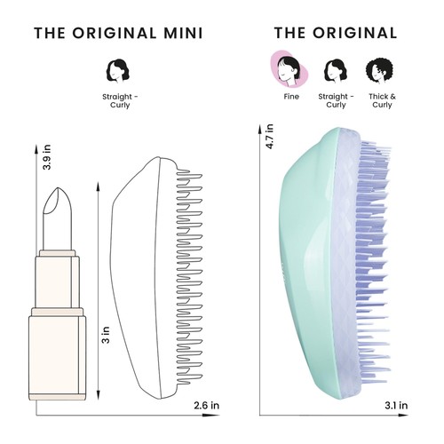 Tangle Teezer Fine and Fragile Detangling Hairbrush, Mint Violet