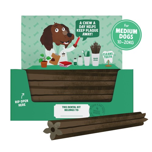 Denzel's Daily Dentals Medium Dog Peanut Butter, Peppermint & Parsley