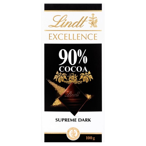 Lindt Excellence Intense Dark 90% Cocoa Chocolate Bar