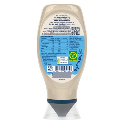 Hellmann's Light Squeezy Mayonnaise 