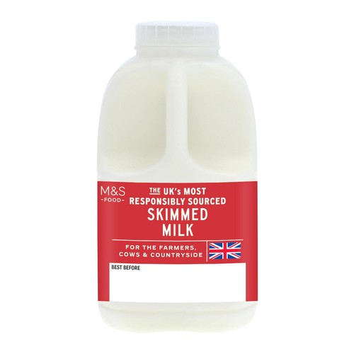 M&S Select Farms British Skimmed Milk 1 Pint