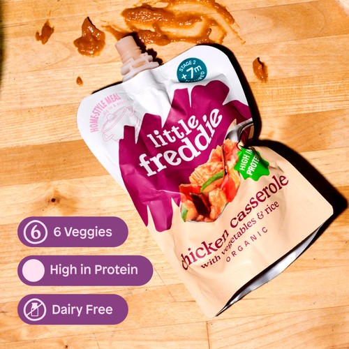 Little Freddie Organic Chicken & Rice Casserole Baby Food Pouch 7+ M