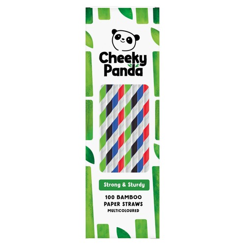 Cheeky Panda Striped Bamboo Paper Straws