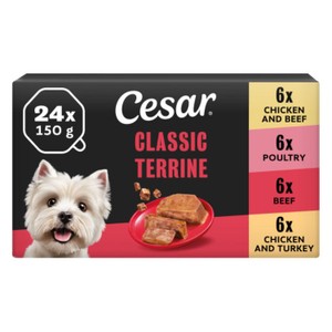 Cesar Classics Terrine Wet Dog Food Trays Mixed Selection 3x8pk