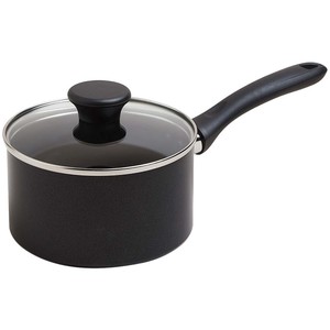 M&S Black Aluminium 16cm Non-Stick Saucepan, Black