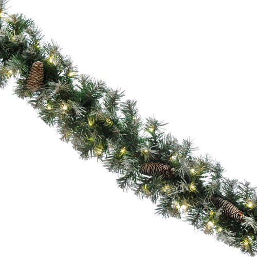 Frosted Garland Cone 80 Lights