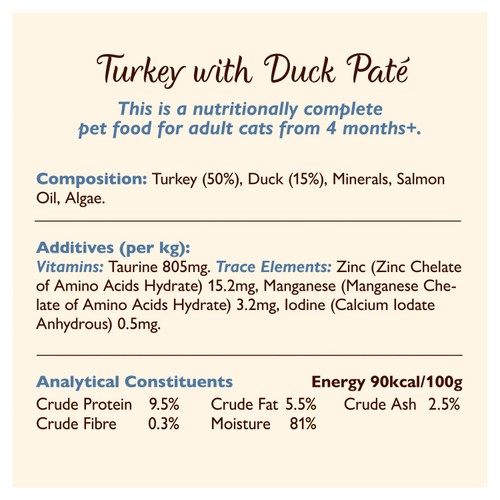 Lily's Kitchen Cat Smooth Turkey & Duck Pate
