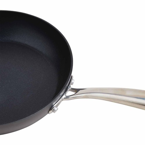 M&S Hard Anodised 24cm Medium Frying Pan,Black Mix